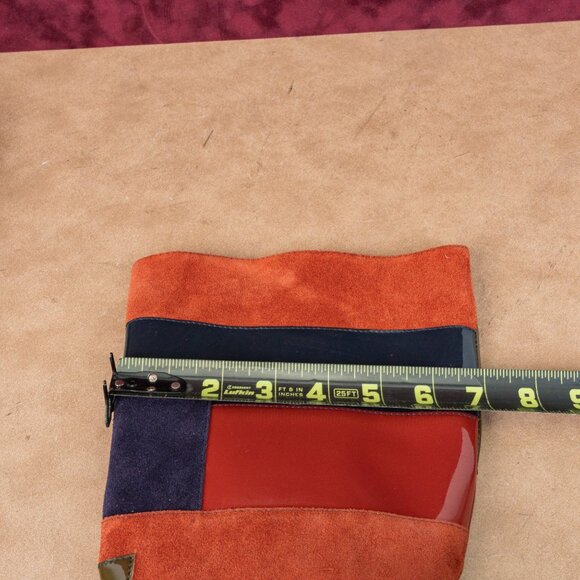 Jeffrey Campbell Wmn Patchwork Patent Leather Retro Vintage Zip Knee Boots sz 10 - Picture 8 of 11